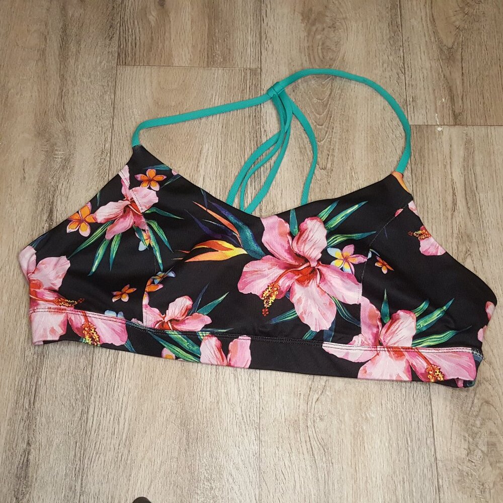Pink Floral Sports Bra